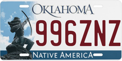 OK license plate 996ZNZ