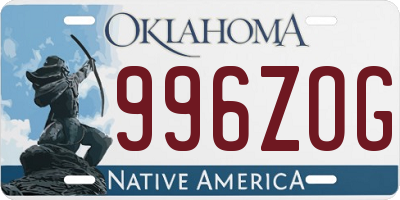 OK license plate 996ZOG