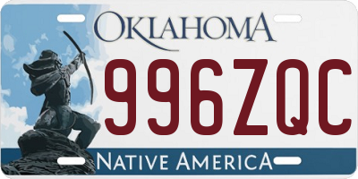 OK license plate 996ZQC