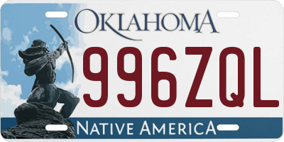 OK license plate 996ZQL