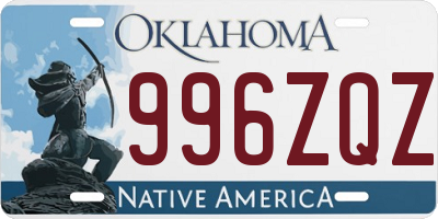 OK license plate 996ZQZ