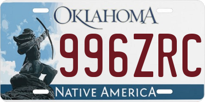 OK license plate 996ZRC