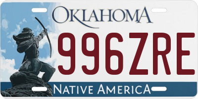 OK license plate 996ZRE