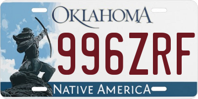 OK license plate 996ZRF