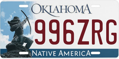 OK license plate 996ZRG