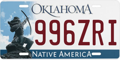 OK license plate 996ZRI