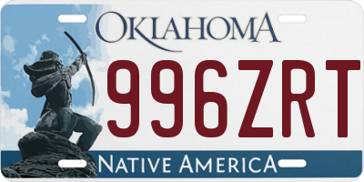 OK license plate 996ZRT