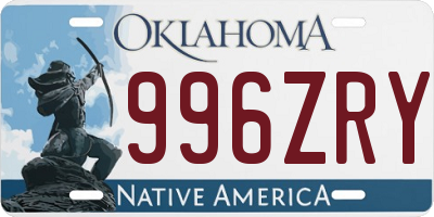 OK license plate 996ZRY