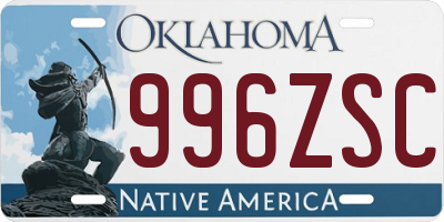 OK license plate 996ZSC