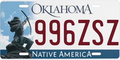 OK license plate 996ZSZ