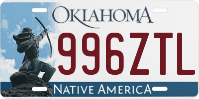 OK license plate 996ZTL