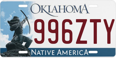 OK license plate 996ZTY