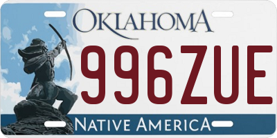 OK license plate 996ZUE