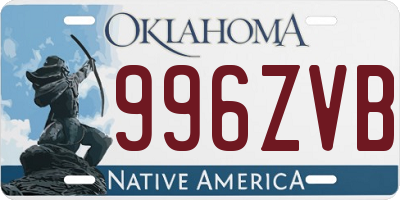 OK license plate 996ZVB