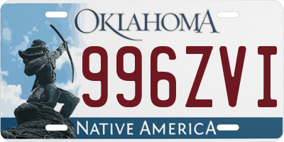 OK license plate 996ZVI