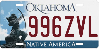 OK license plate 996ZVL