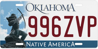 OK license plate 996ZVP