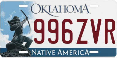 OK license plate 996ZVR