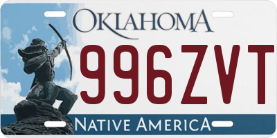 OK license plate 996ZVT