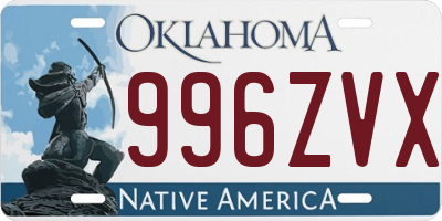 OK license plate 996ZVX