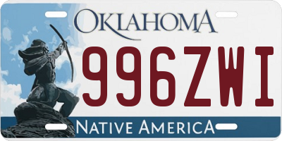 OK license plate 996ZWI