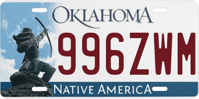 OK license plate 996ZWM