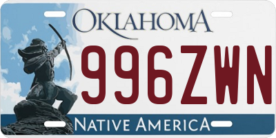 OK license plate 996ZWN