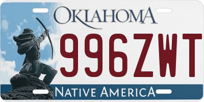 OK license plate 996ZWT