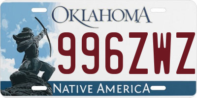 OK license plate 996ZWZ