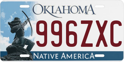 OK license plate 996ZXC