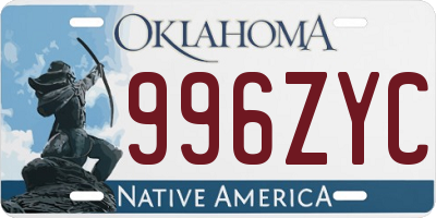 OK license plate 996ZYC