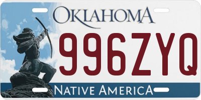 OK license plate 996ZYQ