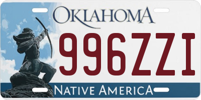 OK license plate 996ZZI