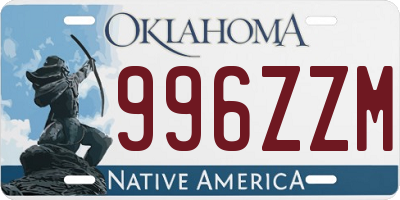 OK license plate 996ZZM