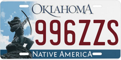 OK license plate 996ZZS