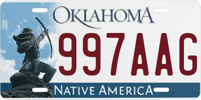 OK license plate 997AAG