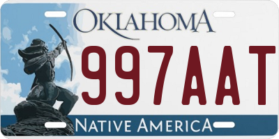 OK license plate 997AAT