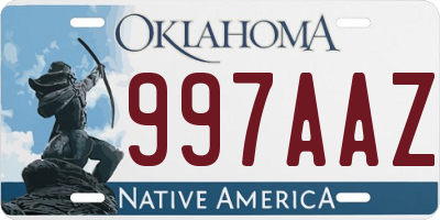 OK license plate 997AAZ