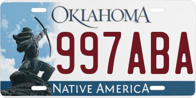 OK license plate 997ABA