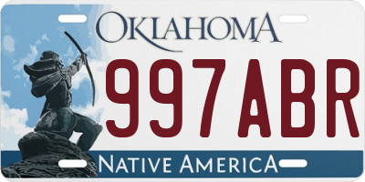 OK license plate 997ABR