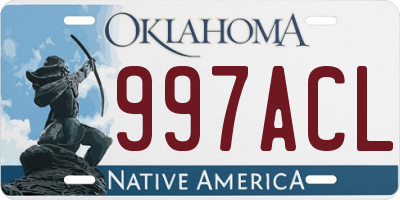 OK license plate 997ACL