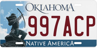 OK license plate 997ACP
