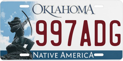 OK license plate 997ADG