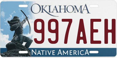 OK license plate 997AEH