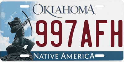 OK license plate 997AFH
