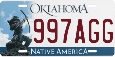 OK license plate 997AGG