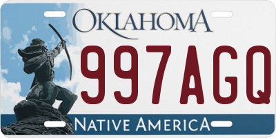 OK license plate 997AGQ