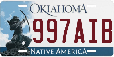 OK license plate 997AIB