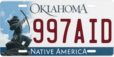 OK license plate 997AID