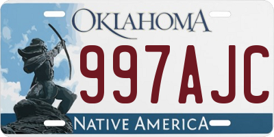 OK license plate 997AJC
